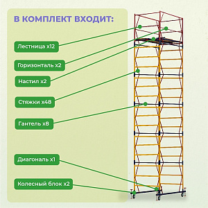 Вышка-тура ВСП 1.2х2.0, 7.6 м ver. 2.0